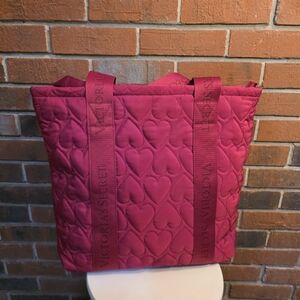 Victoria's Secret Red Quilted Tote Bag